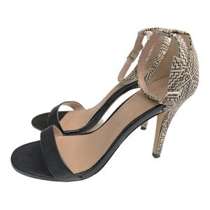 Mix No. 6 Lina Patterned
Ankle Strap Dress Sandals |
Black/Ivory 9 Geometric